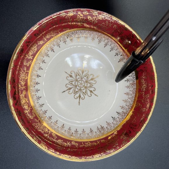 British Empire Ware Treasure O'Gold Fruit Dessert Sauce Bowl 22K Gilt Set of 4 - Picture 4 of 15